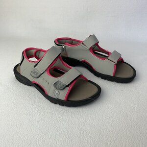Coxist Women’s Size 6 Ankle Adjustable Strap Hook & Loop Gray Pink Sandals